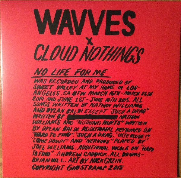 Wavves X Cloud Nothings - No Life For Me LP, Album, Ltd, Red